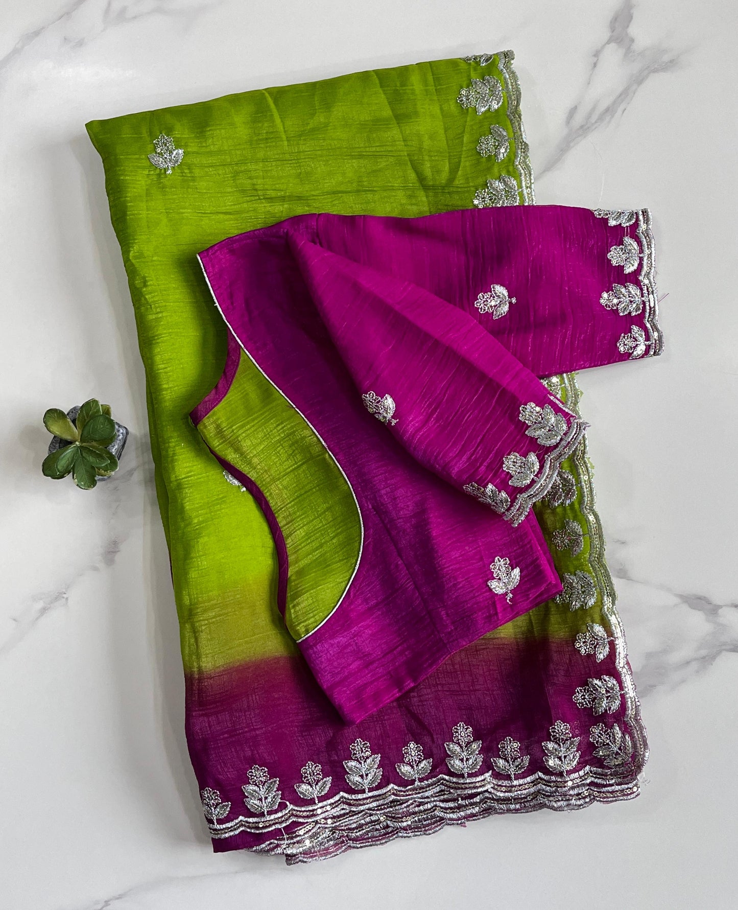 Crunchy silk saree