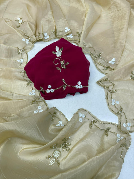 Premium Candy Crush Tissue Saree