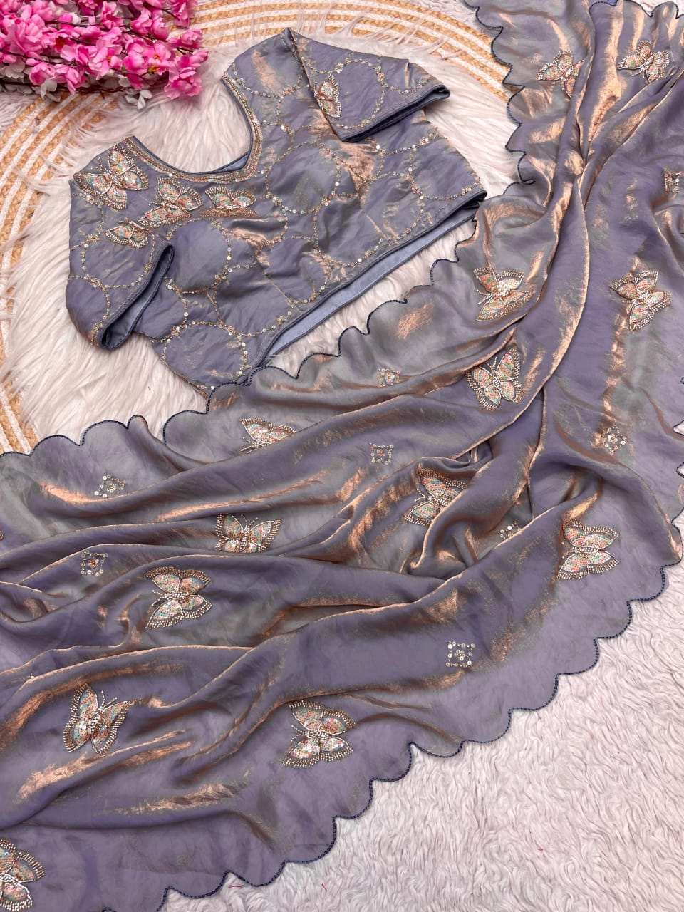 Fendi Satin Saree