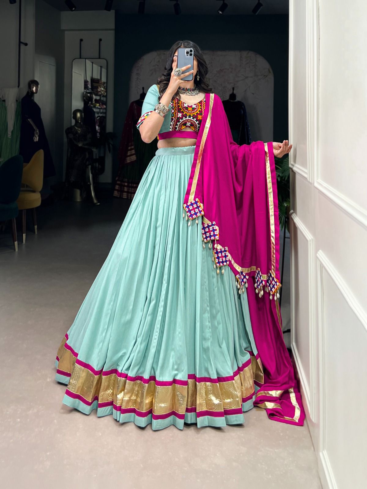 Pure Rayon Lehenga (Stitched)