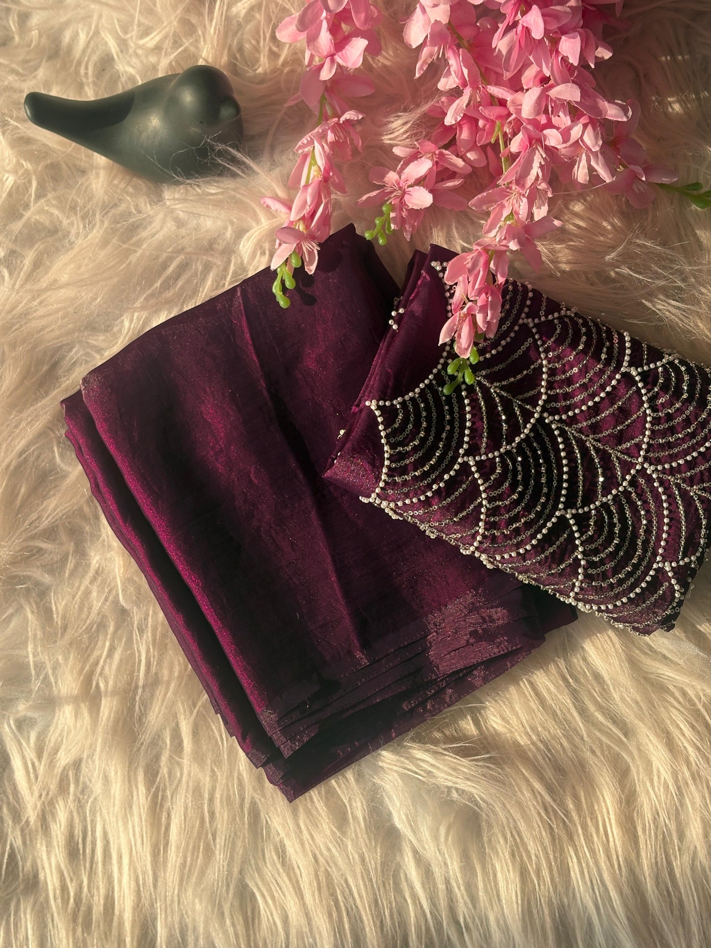 Fandy Sattin Saree