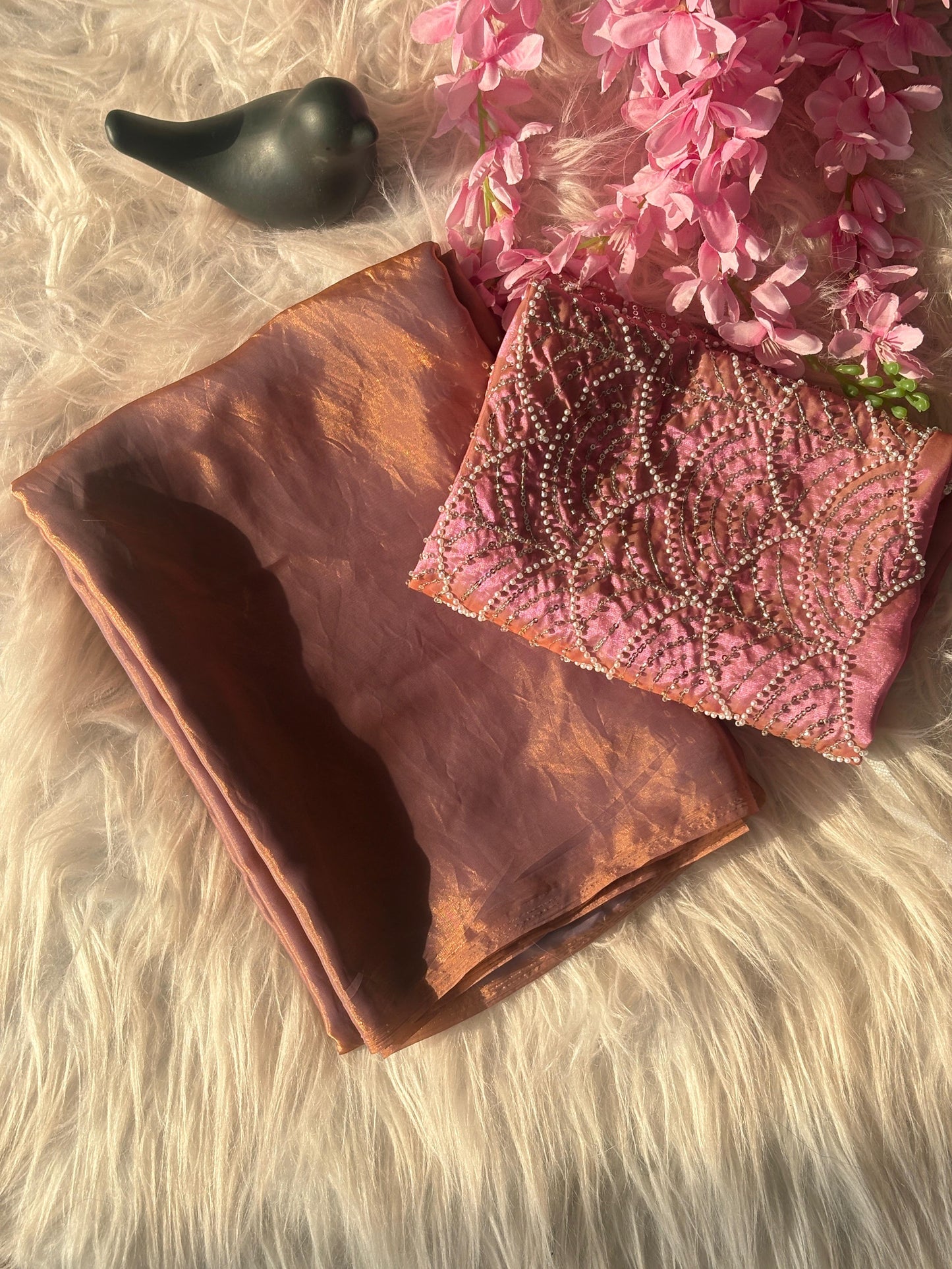 Fandy Sattin Saree