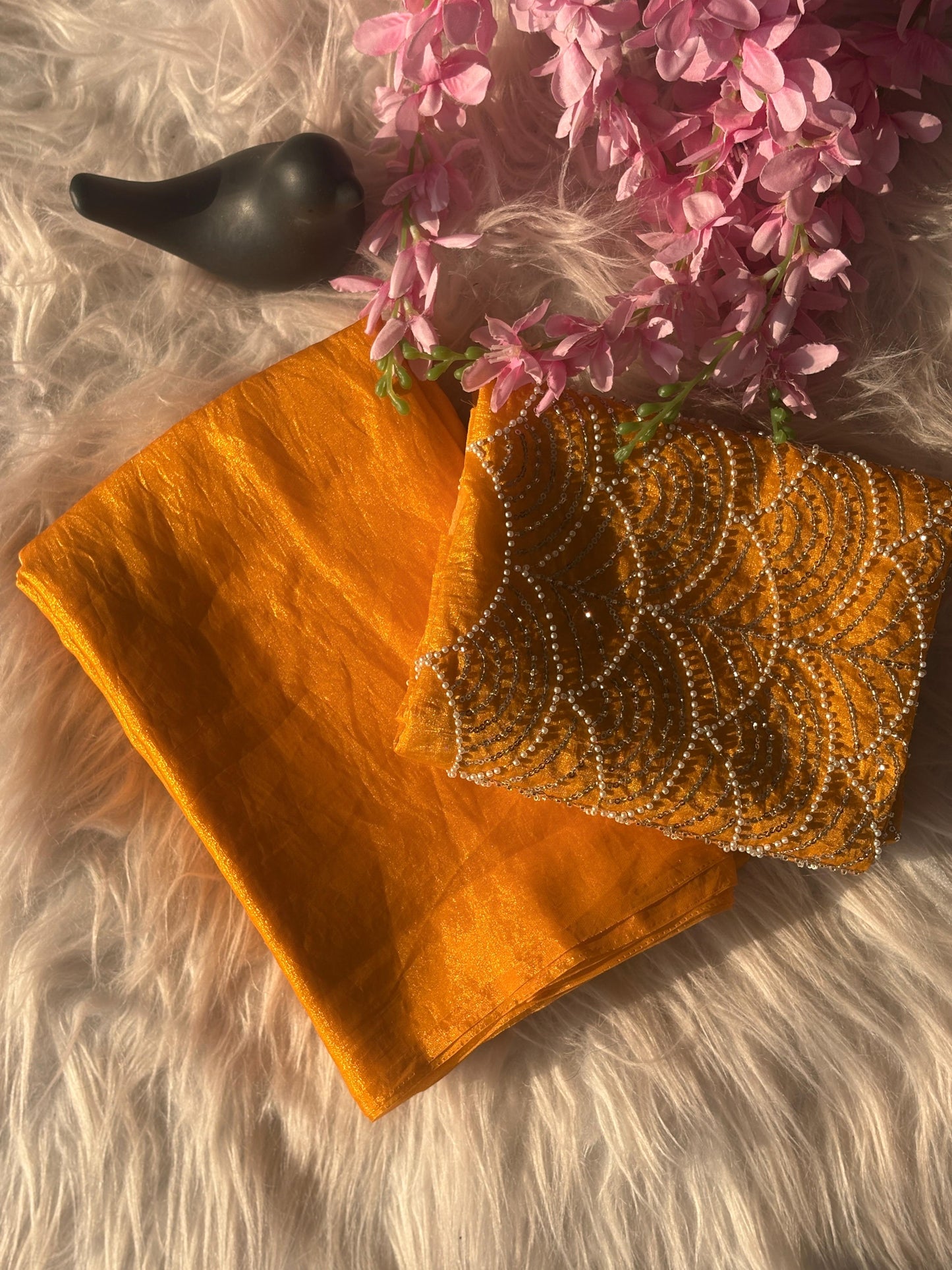 Fandy Sattin Saree
