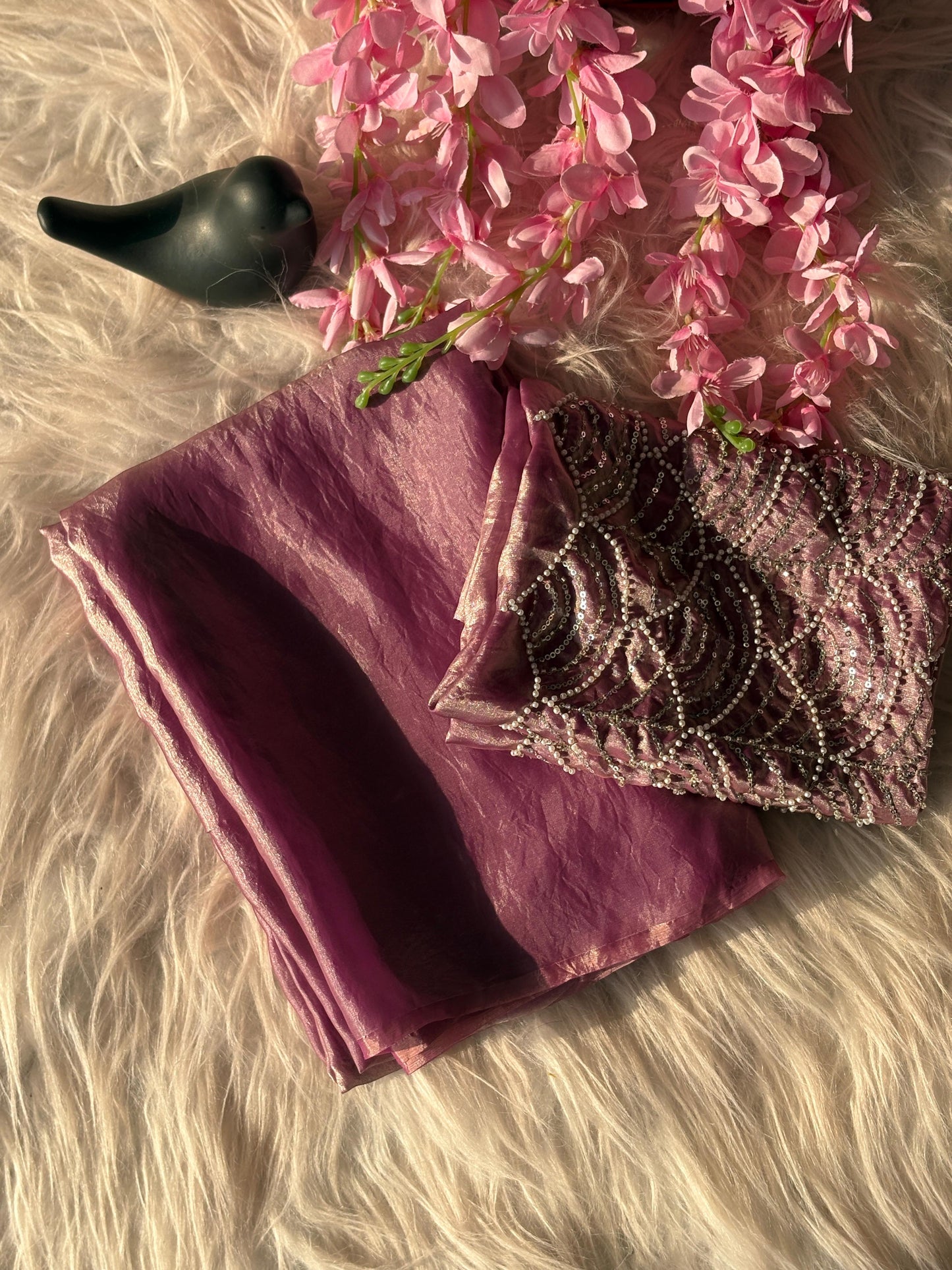 Fandy Sattin Saree