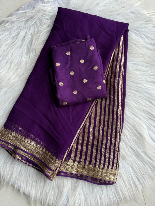 Pure viscose Georgette saree