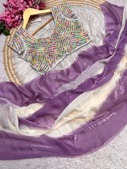 Pure soft fendi sattin padding saree.