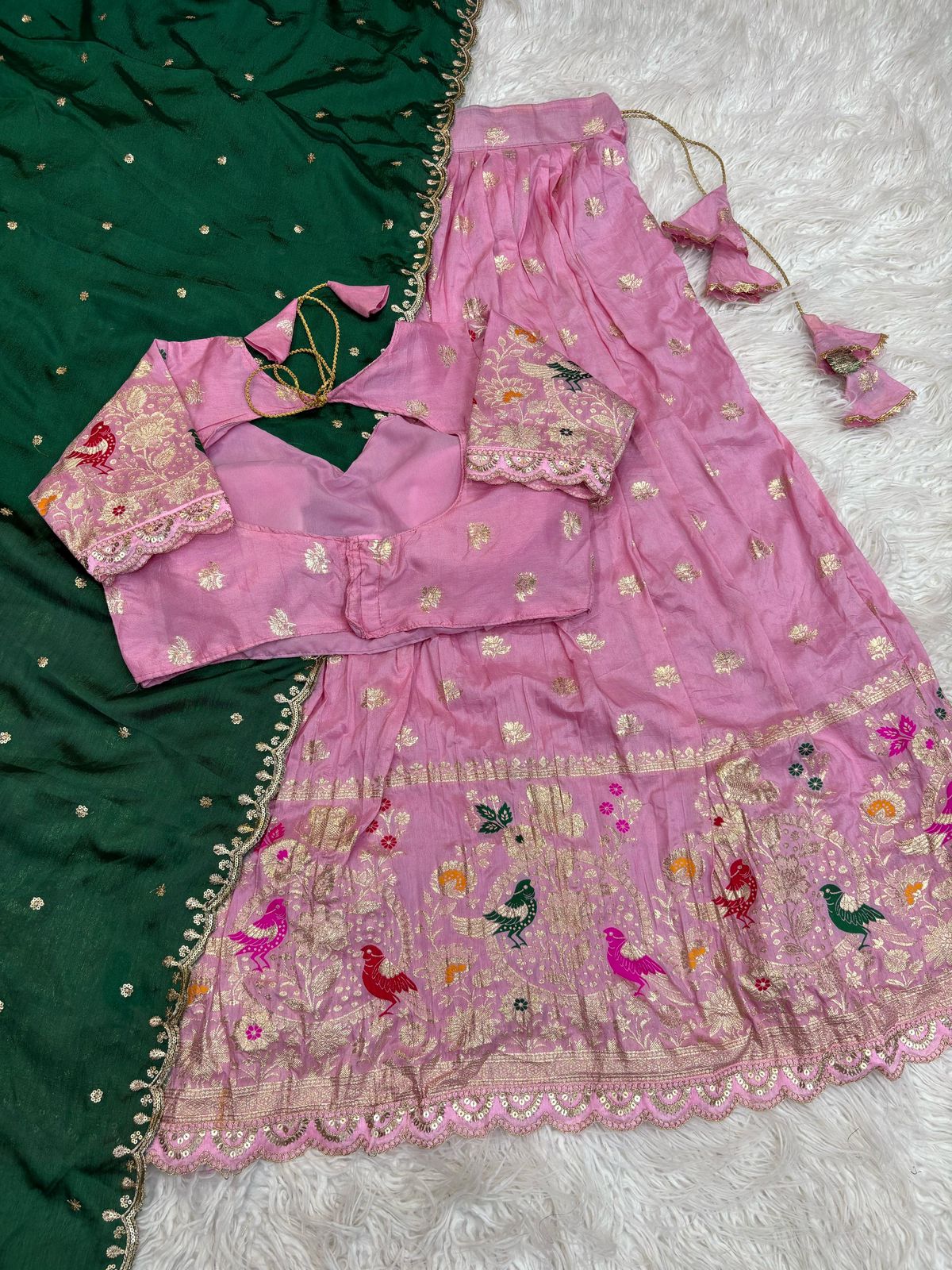 Half saree fully stitched lehanga