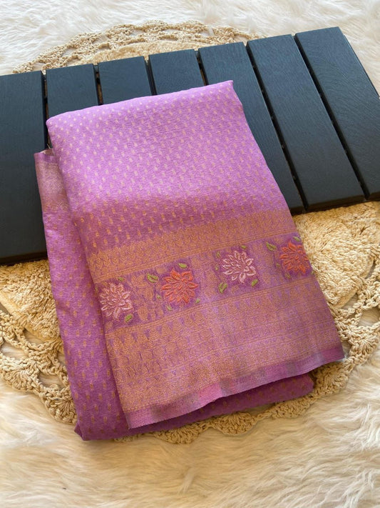 Pure Soft Khadi Crepe Silk Saree