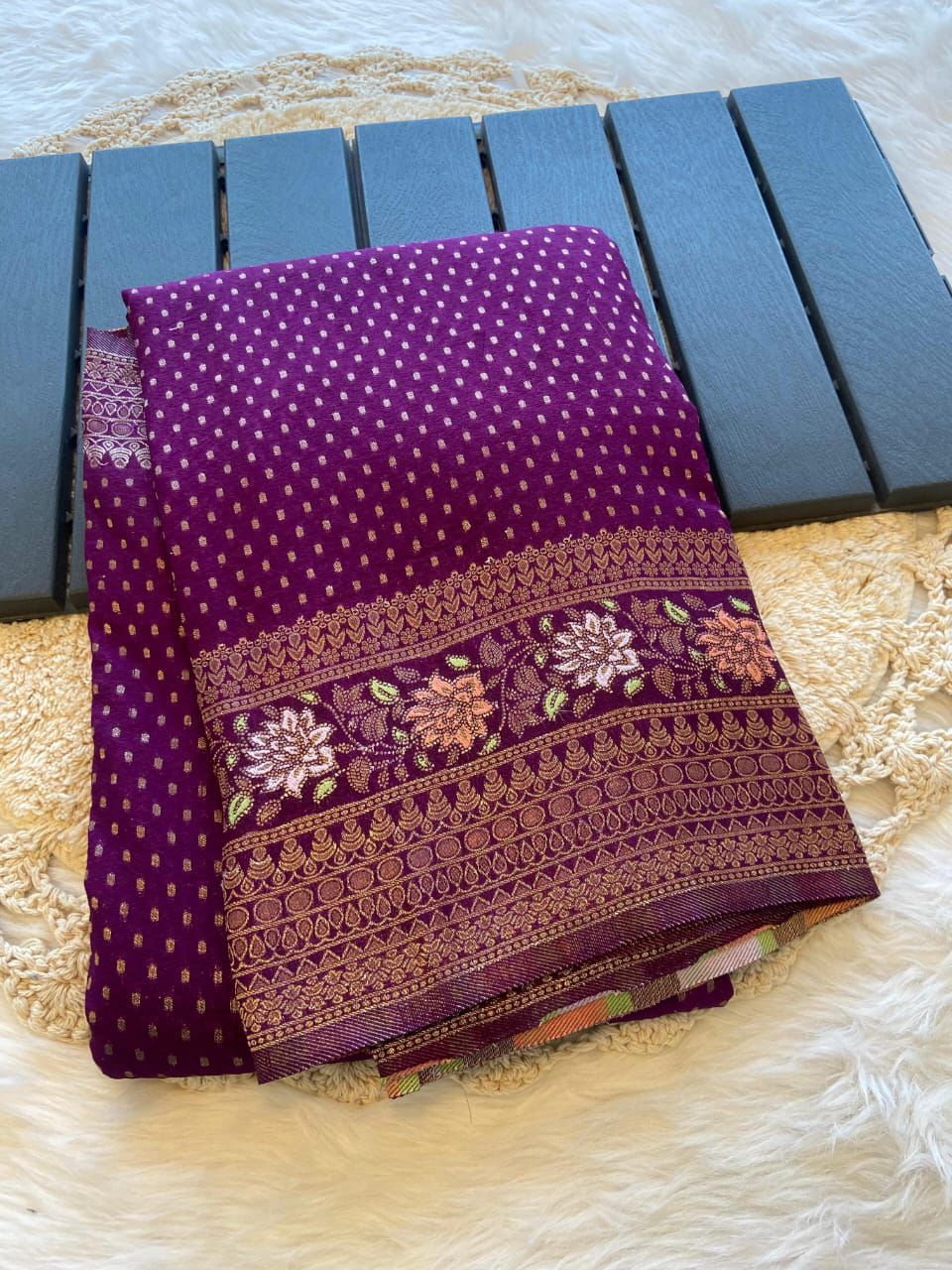 Pure Soft Khadi Crepe Silk Saree