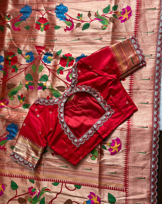 Banarasi pattu saree with paithani weaving