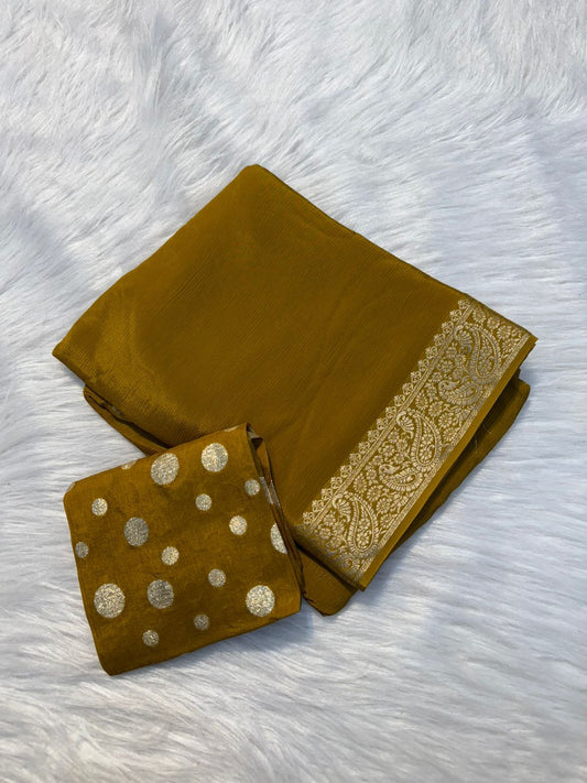 Pure Viscose Chinnon saree