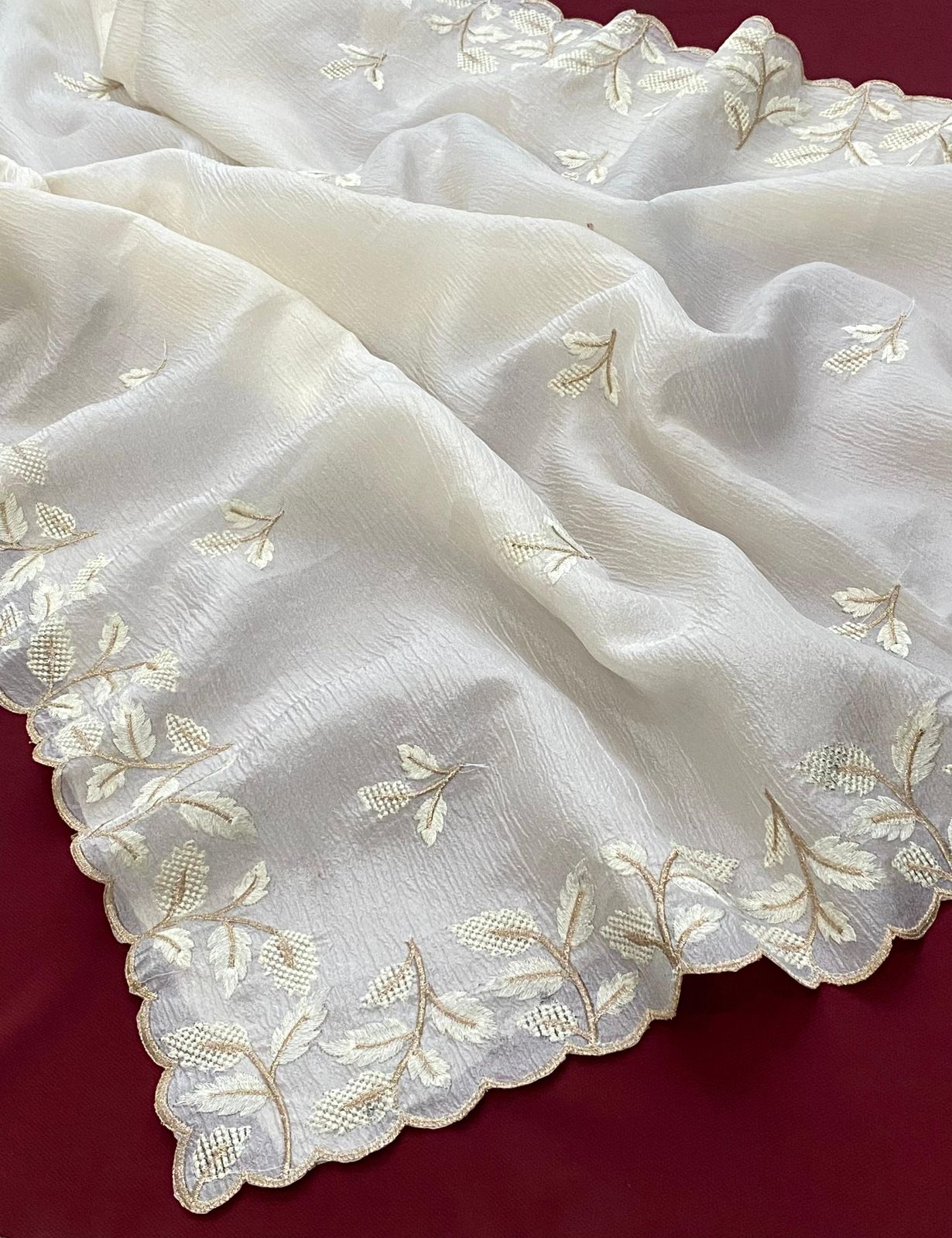 Crushed Georgette saree