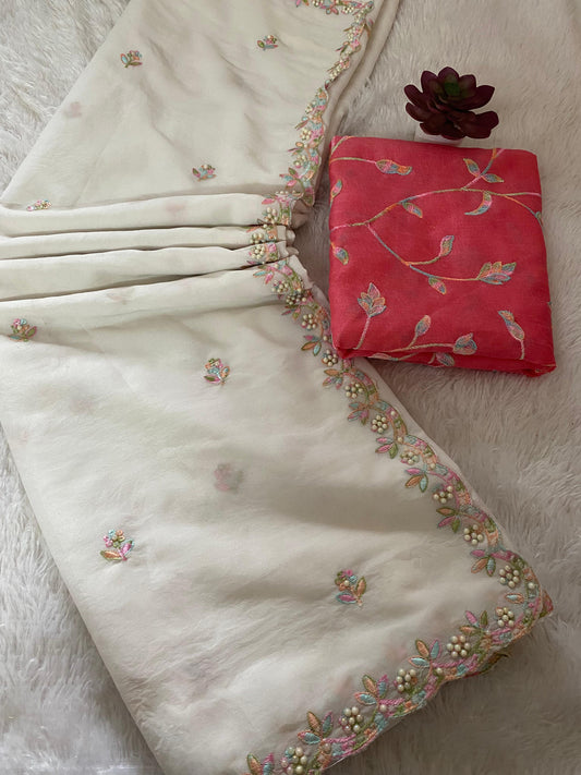 Georgette Ciffon Saree