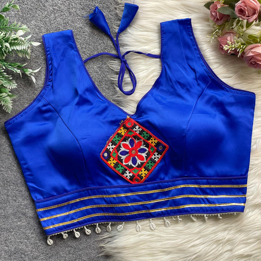 Beautiful Malai Satin Fabric Blouse