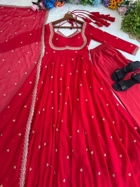Georgette Gown With Dupatta