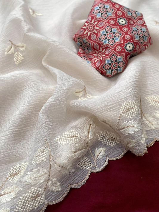 Crushed Georgette saree