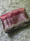 Banarasi Glass Plain Tissue Border Soft Saree