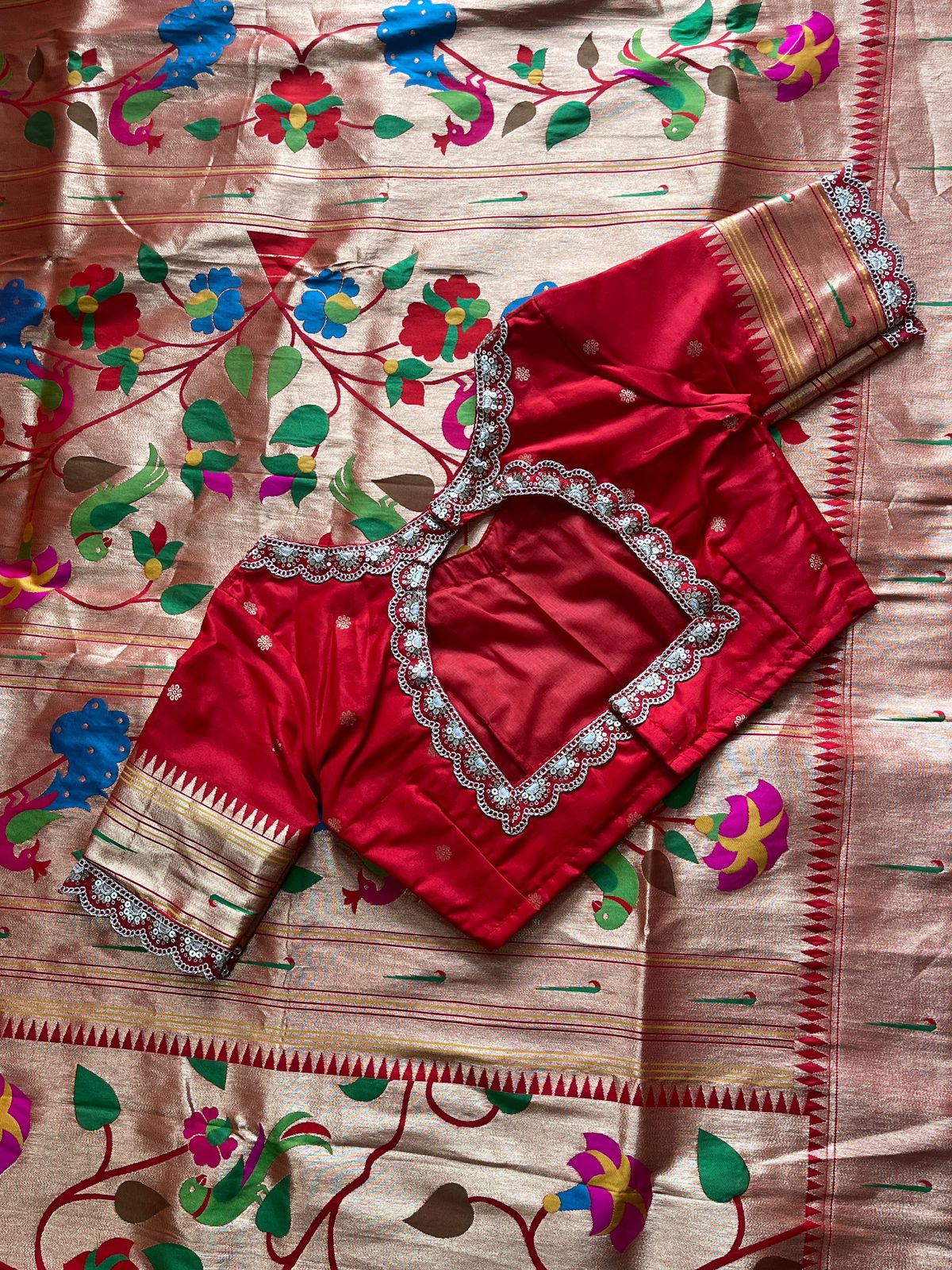 Banarasi pattu saree with paithani weaving