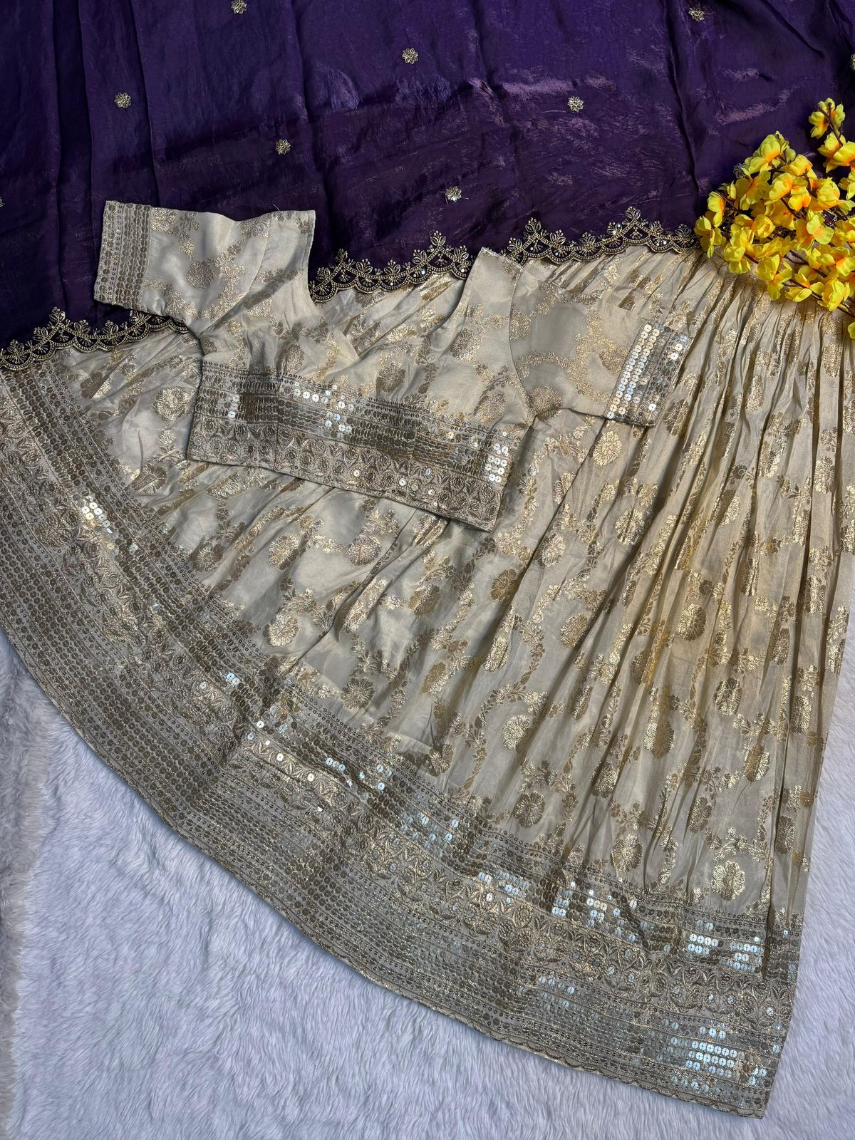 Pure Simmer Silk Half Saree