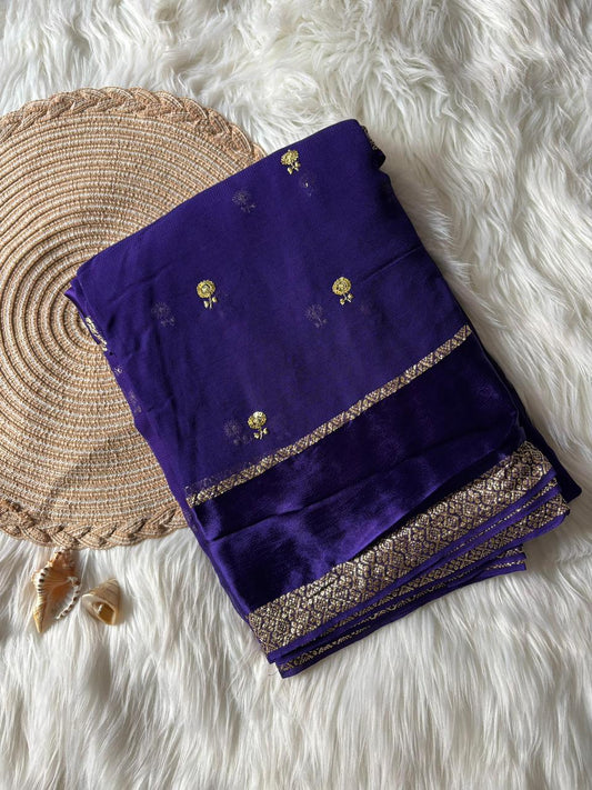 Pure Viscose Georgette Saree