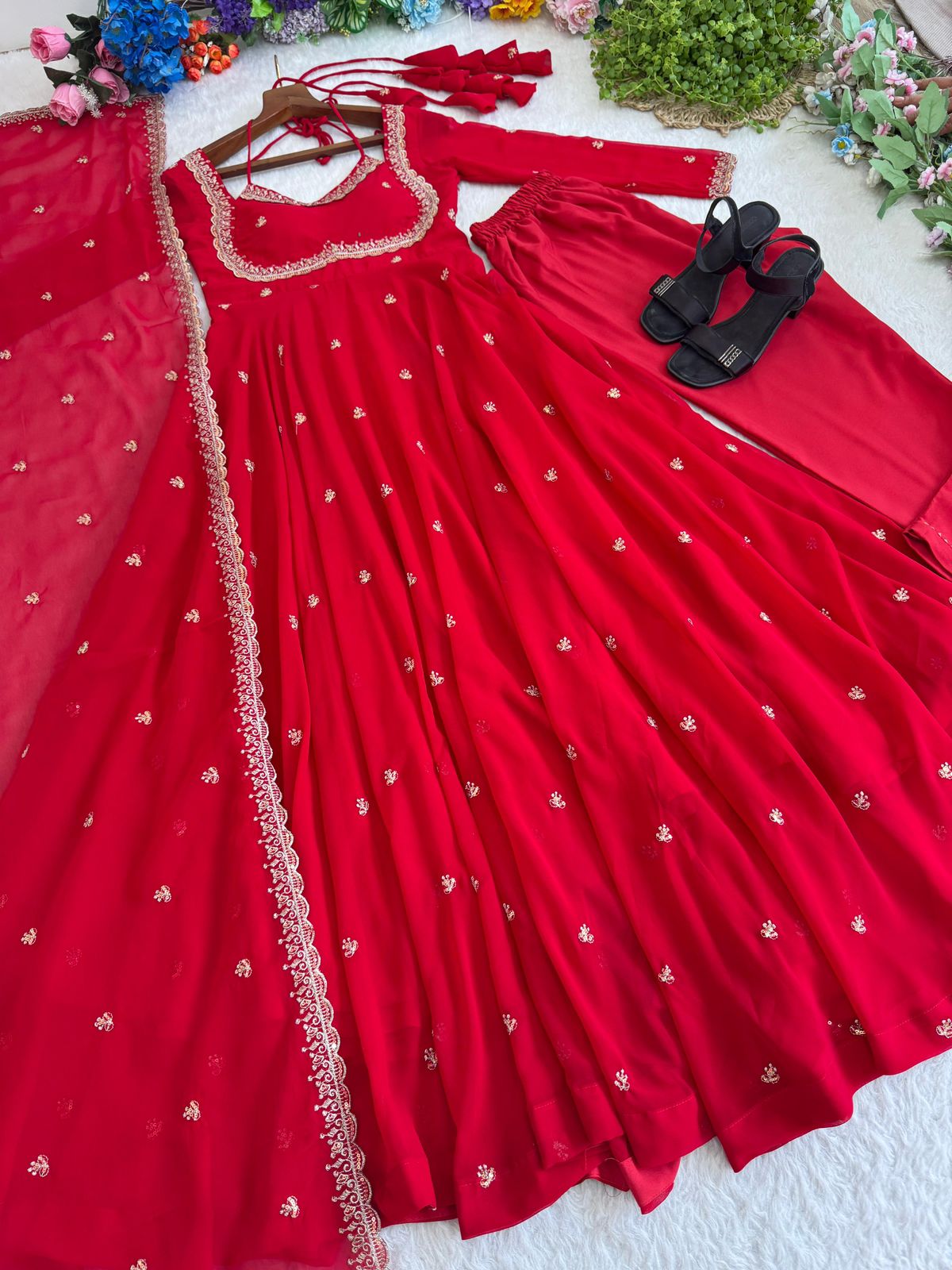 Georgette Gown With Dupatta