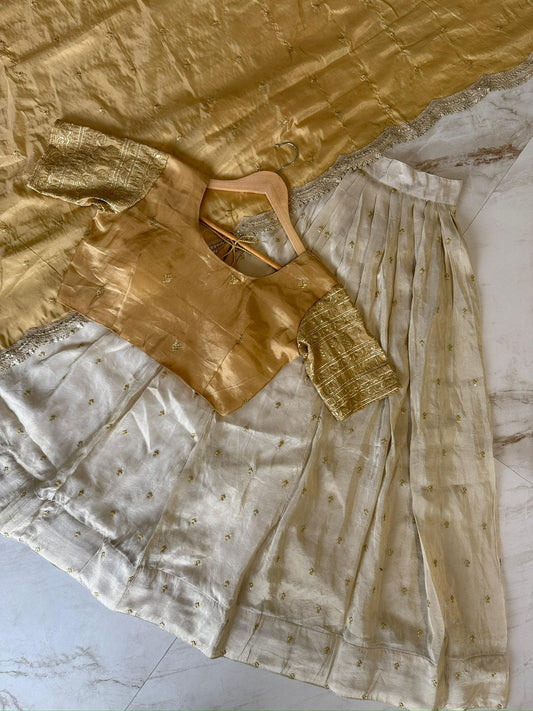 Tissue Silk Half Saree lehenga Choli