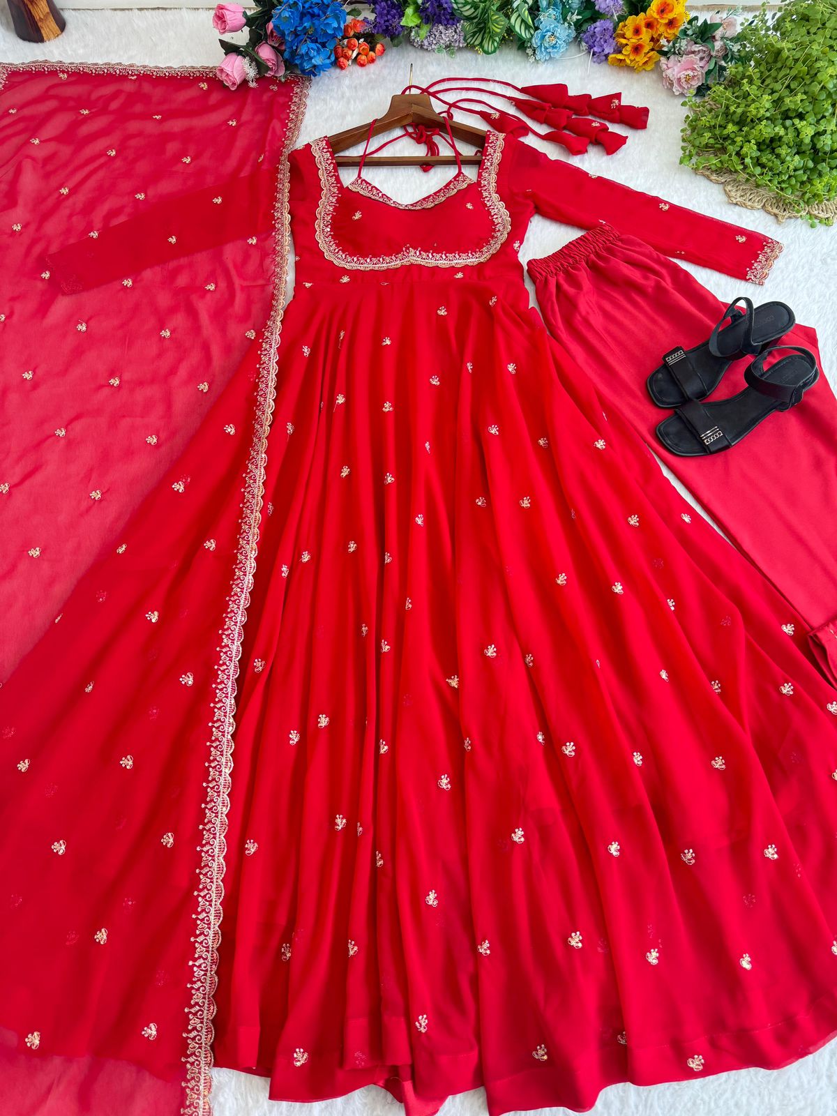 Georgette Gown With Dupatta