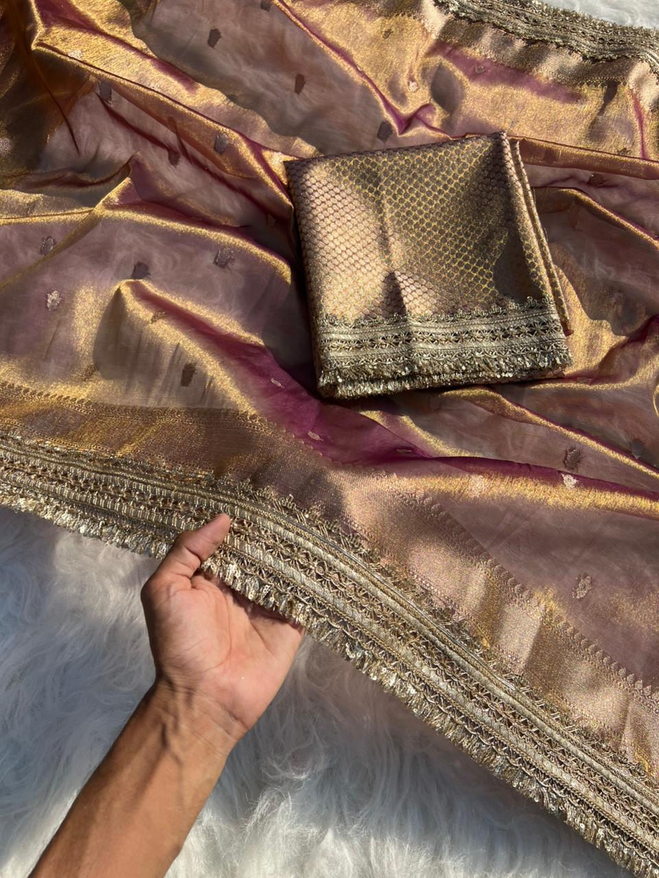 BANARASI SOFT DUAL TONE TISSUE SILK SAREE