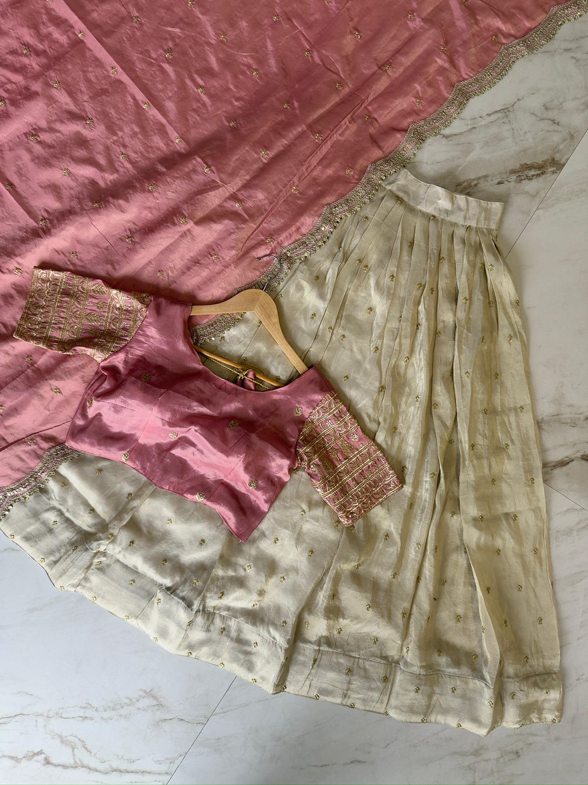 Tissue Silk Half Saree lehenga Choli