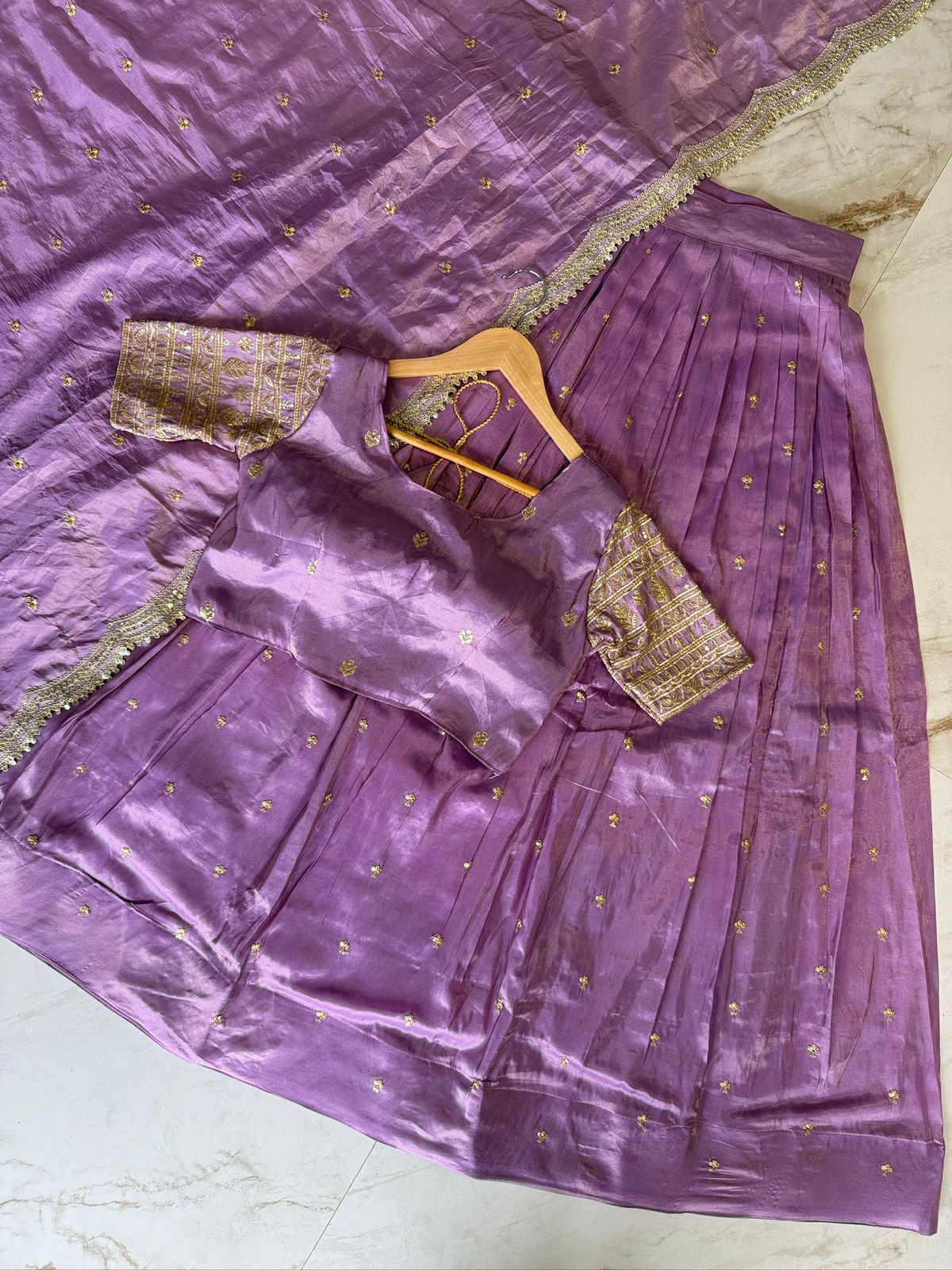 Tissue Silk Half Saree lehenga Choli