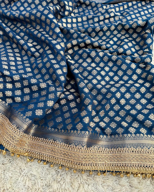 BANARASI SOFT KHADDI GEORGETTE SILK SAREE