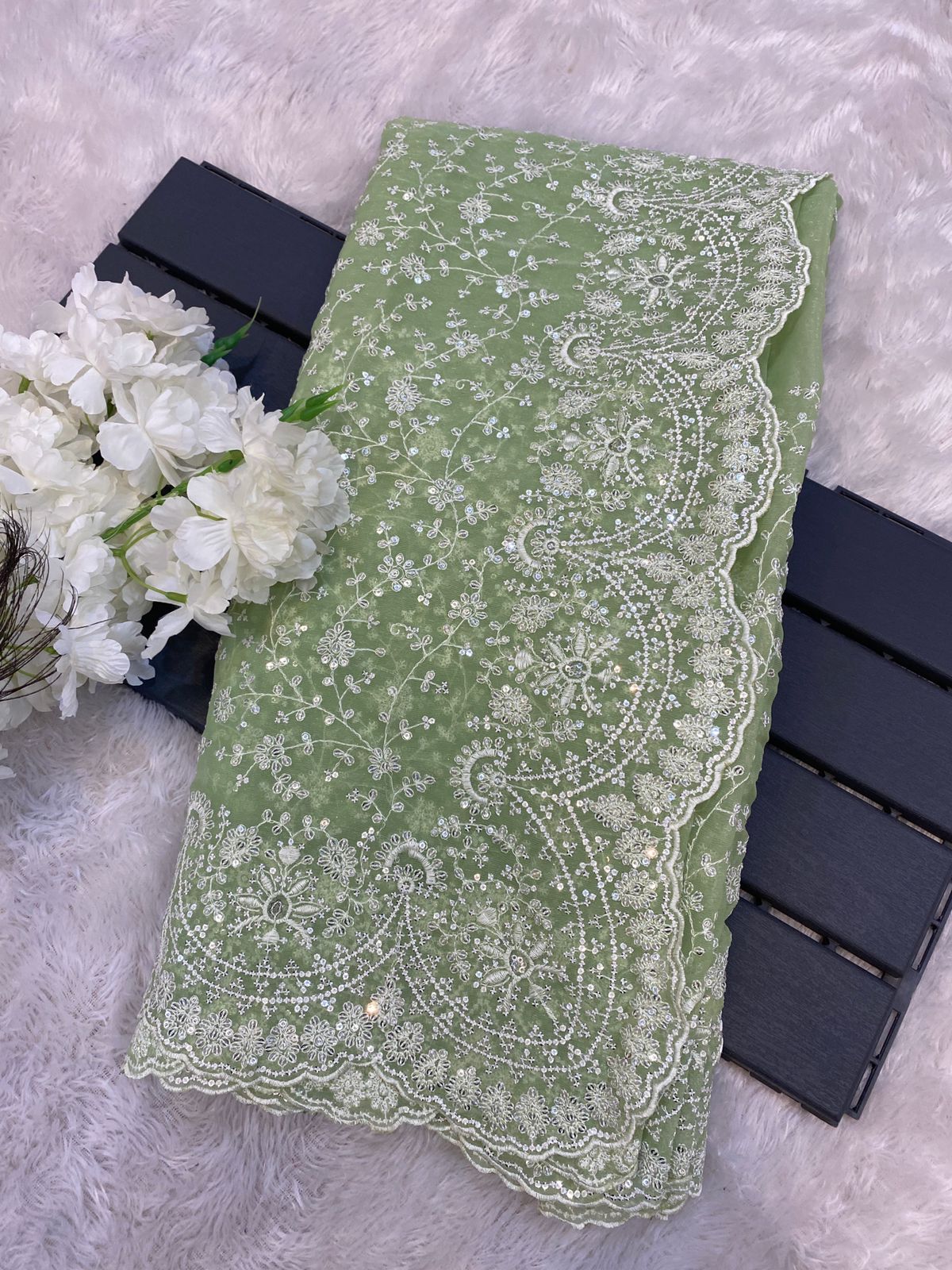 Shimmer Silk Fabric Saree