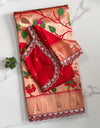 Banarasi pattu saree with paithani weaving