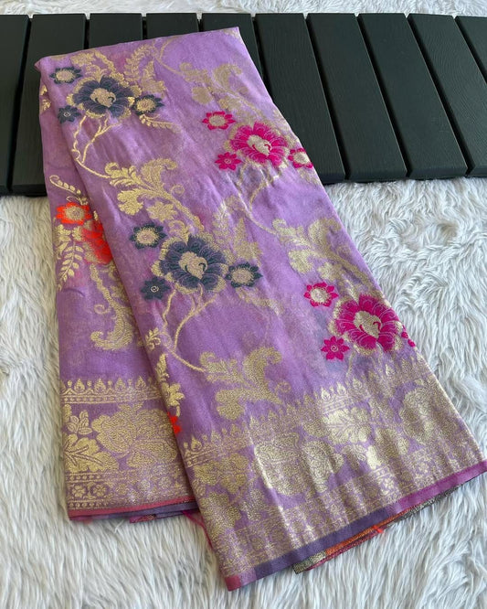 Pure Soft Khadi Crepe Silk Saree