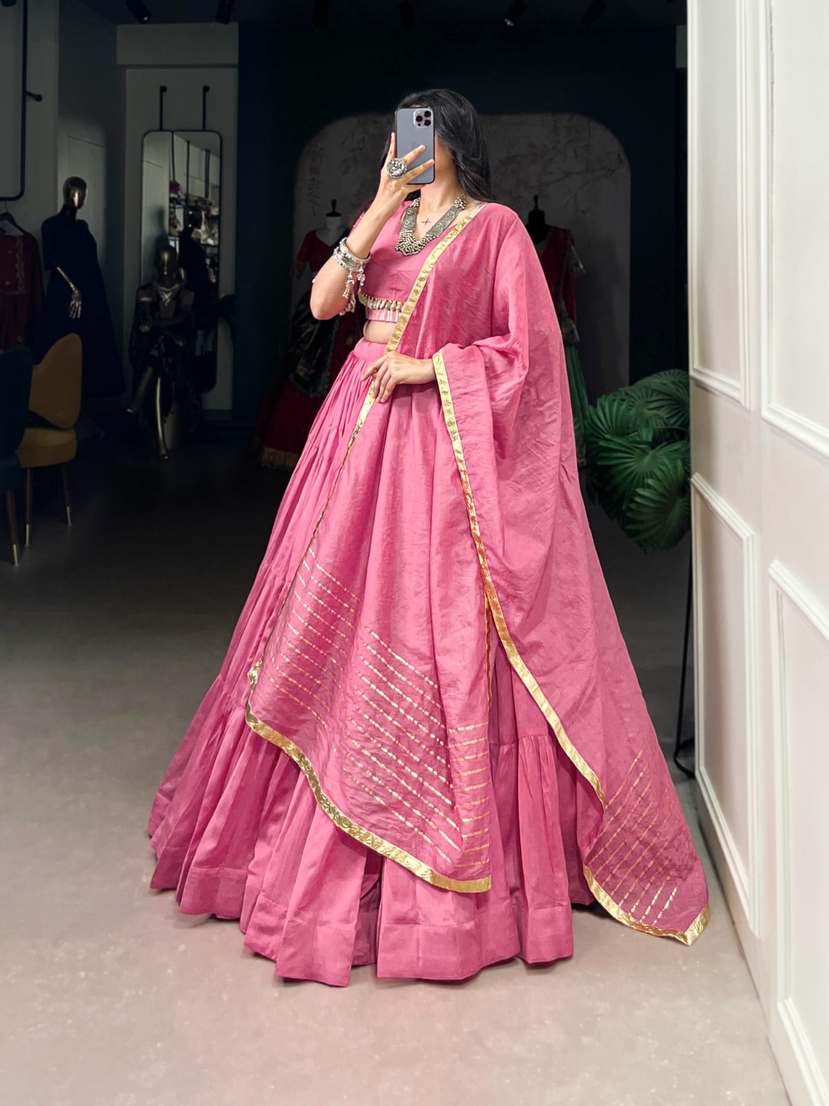 Pure Chanderi Lahenga