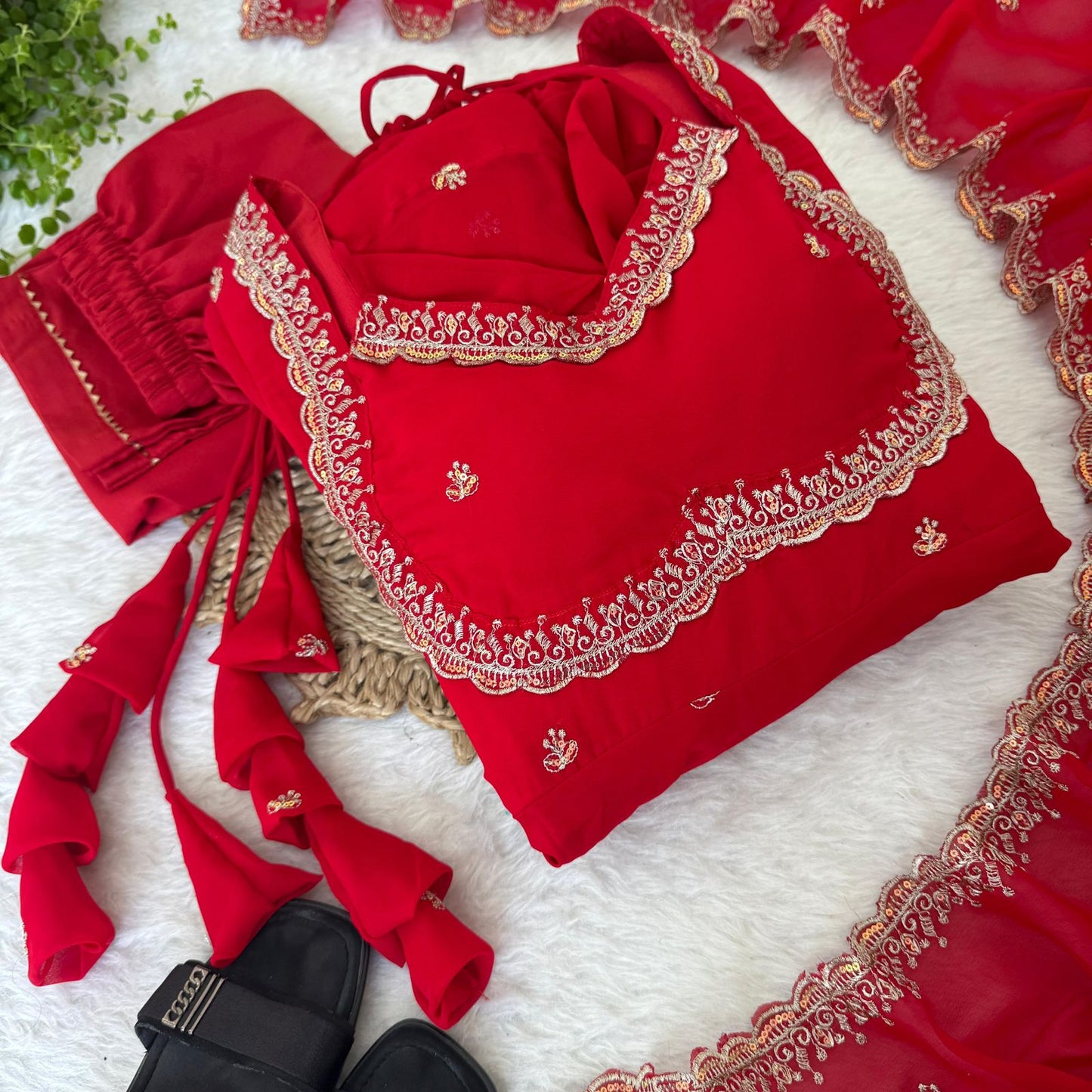 Georgette Gown With Dupatta