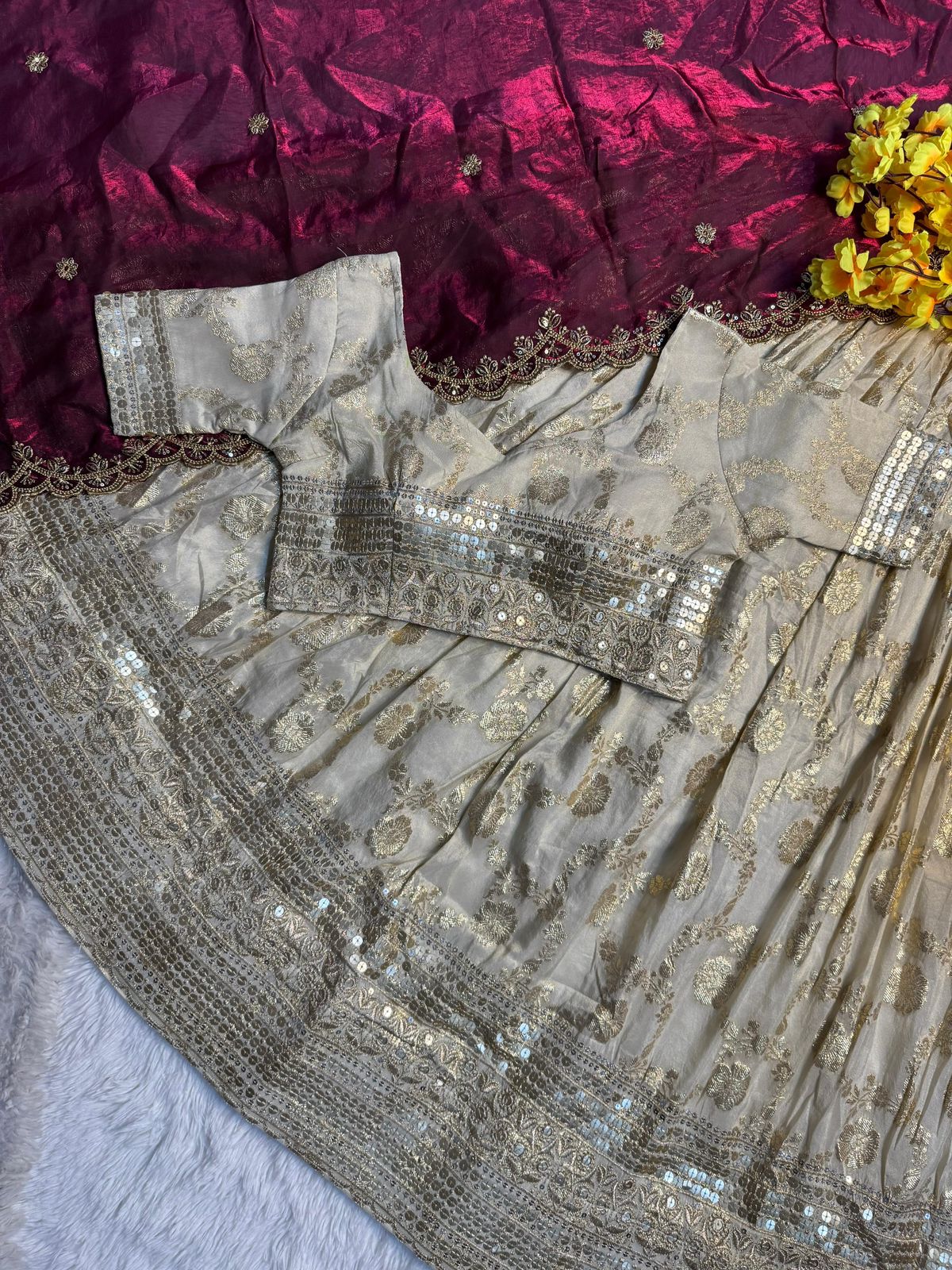 Pure Simmer Silk Half Saree