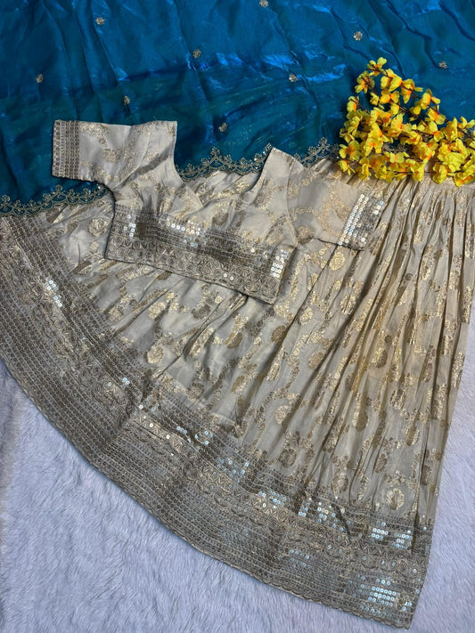 Pure Simmer Silk Half Saree