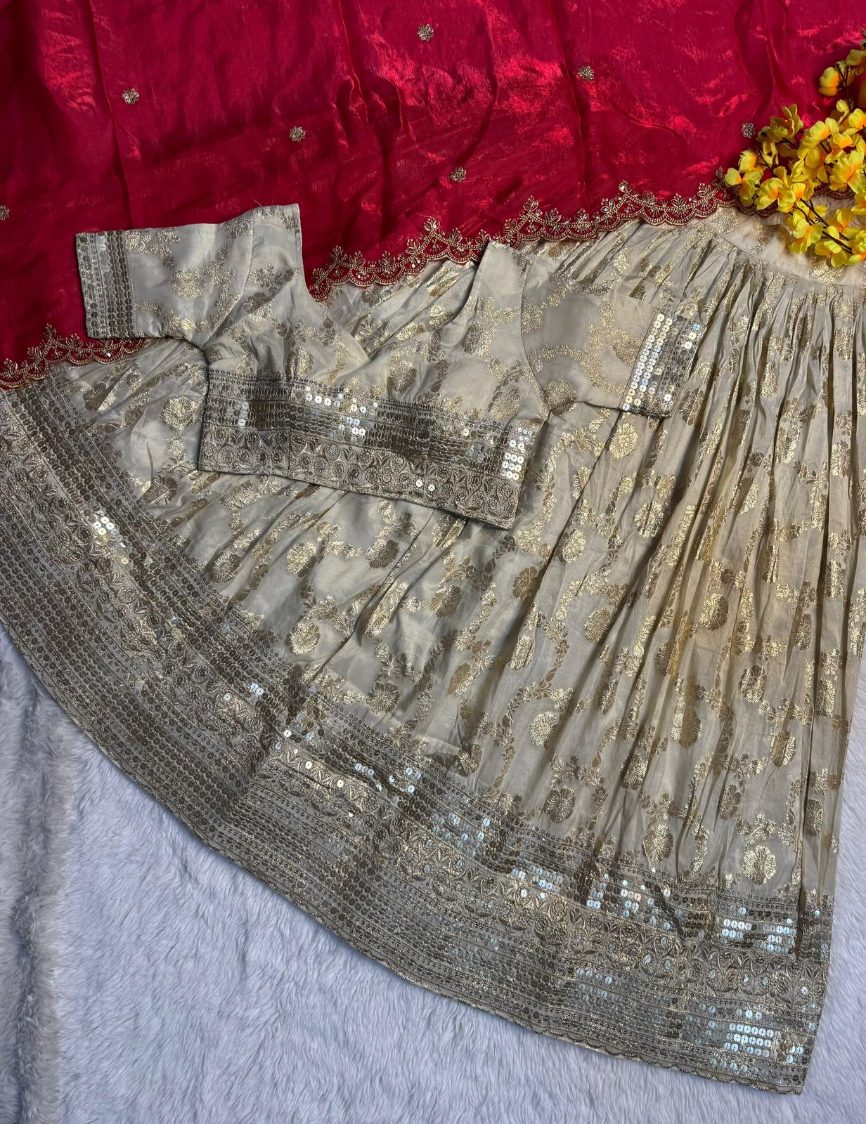 Pure Simmer Silk Half Saree
