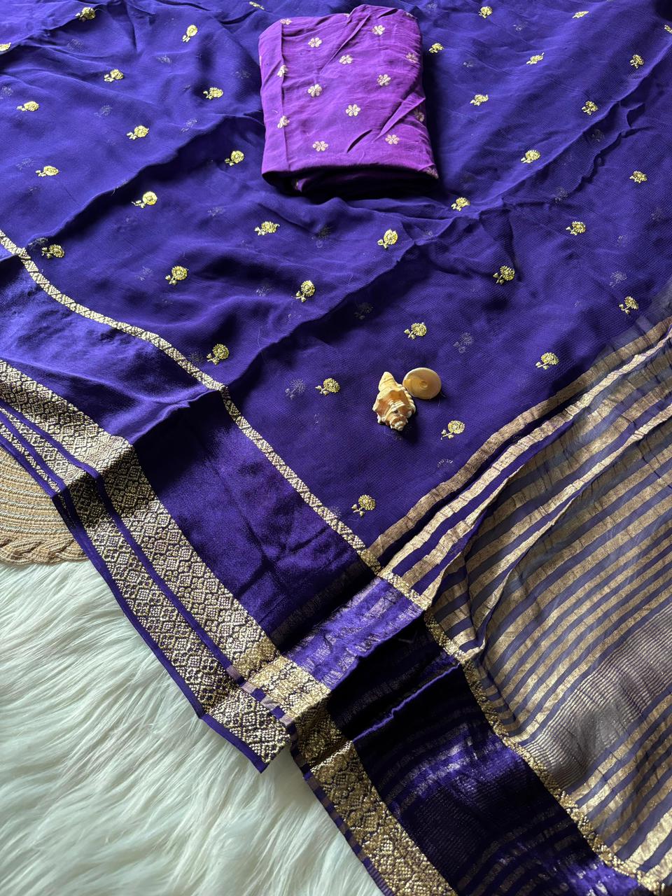 Pure Viscose Georgette Saree