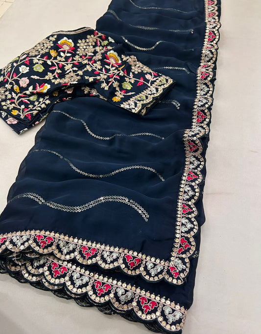 HEAVY GLOOMING RANGOLI SILK SAREE