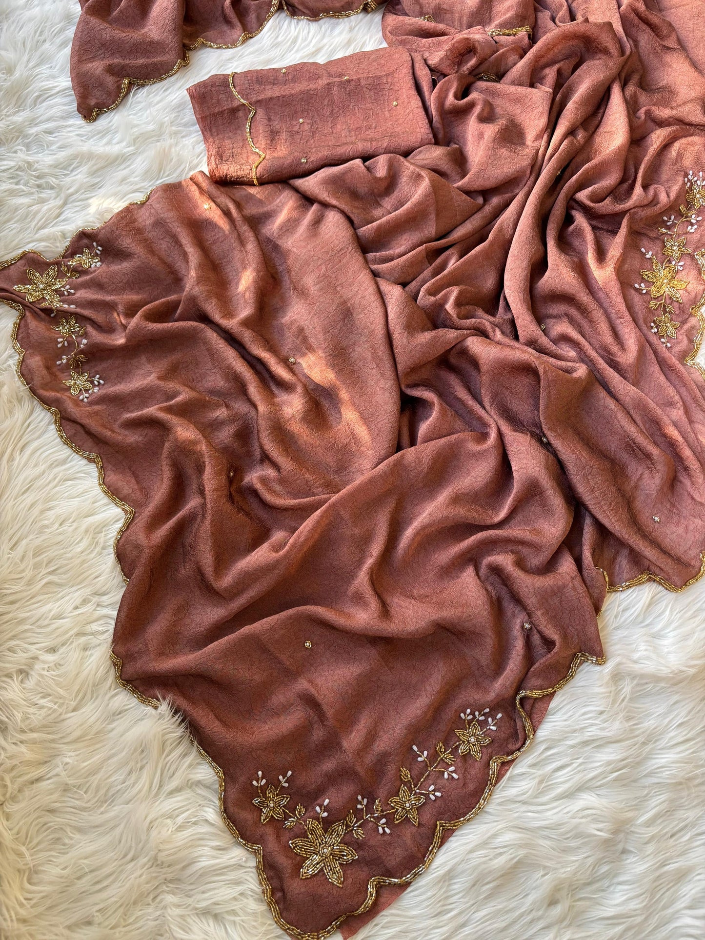 Soft rangoli crush saree fabric