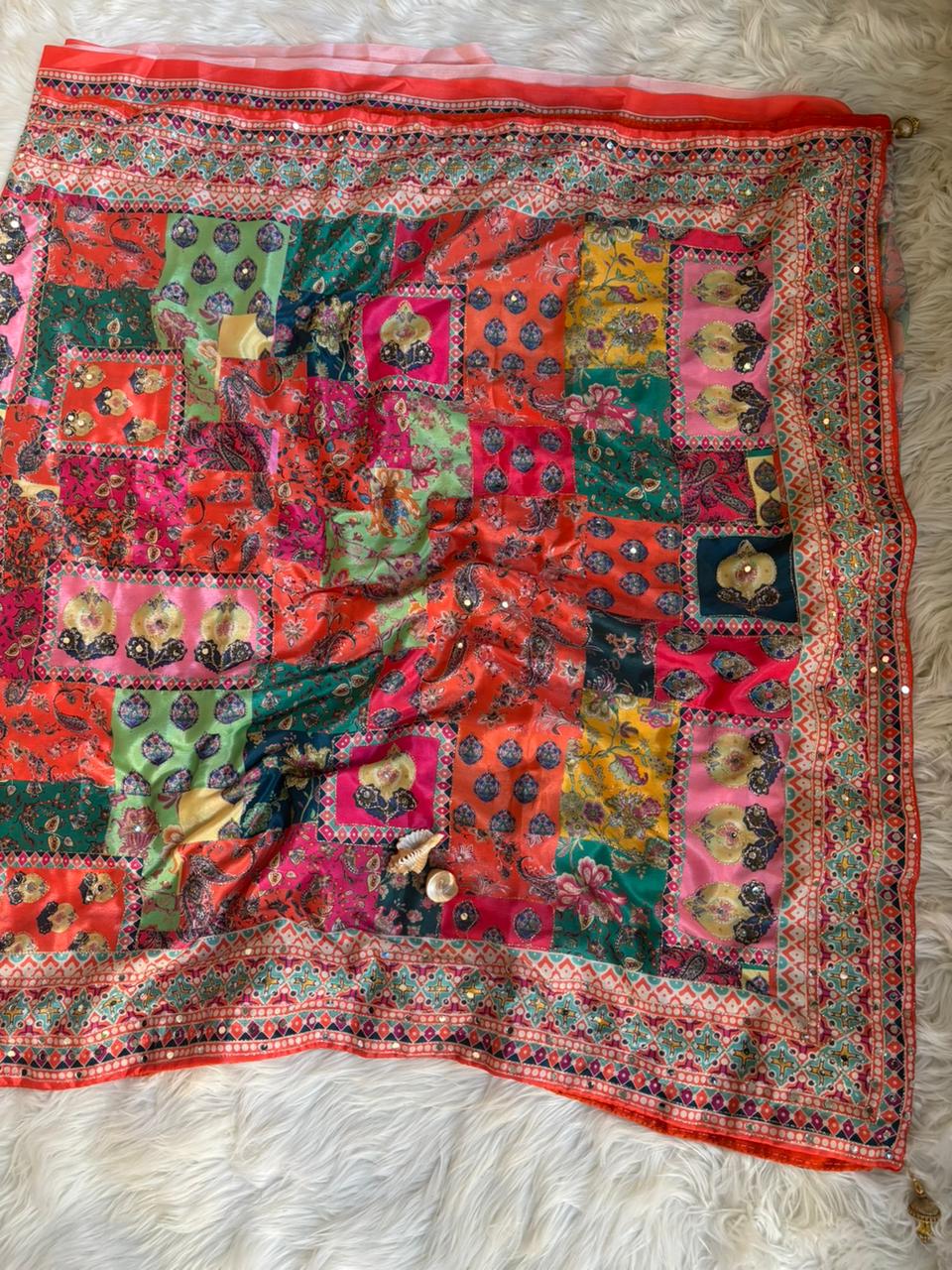 Soft Chinnon with beautiful print