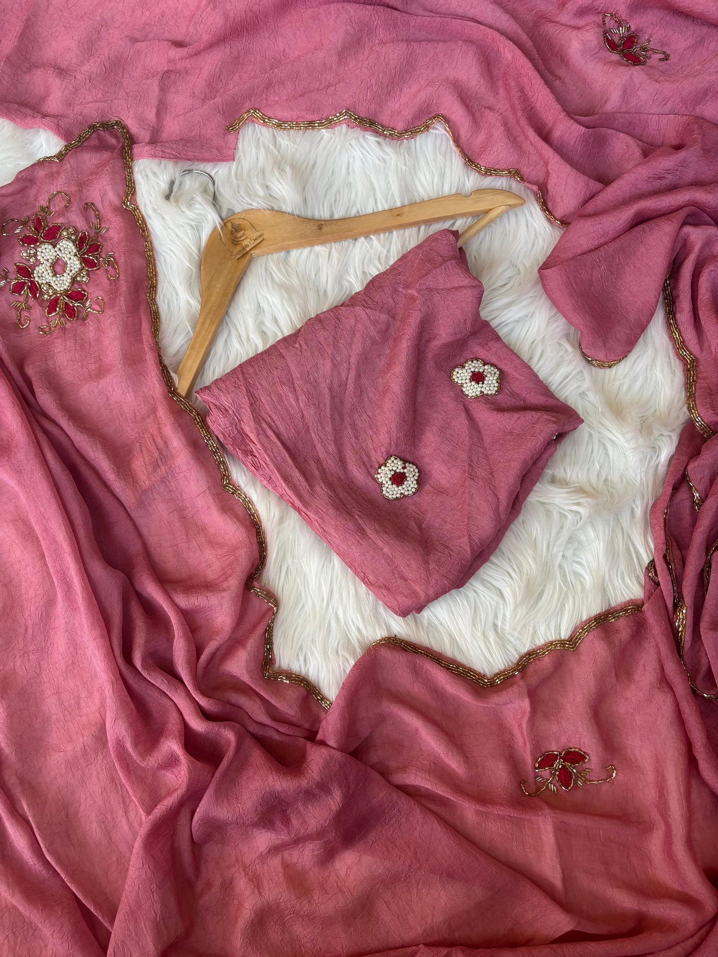 Soft crush rangoli saree