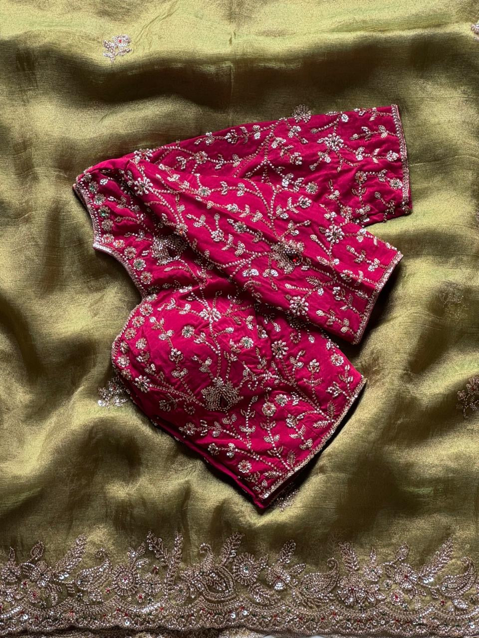 Tissue crepe silk saree