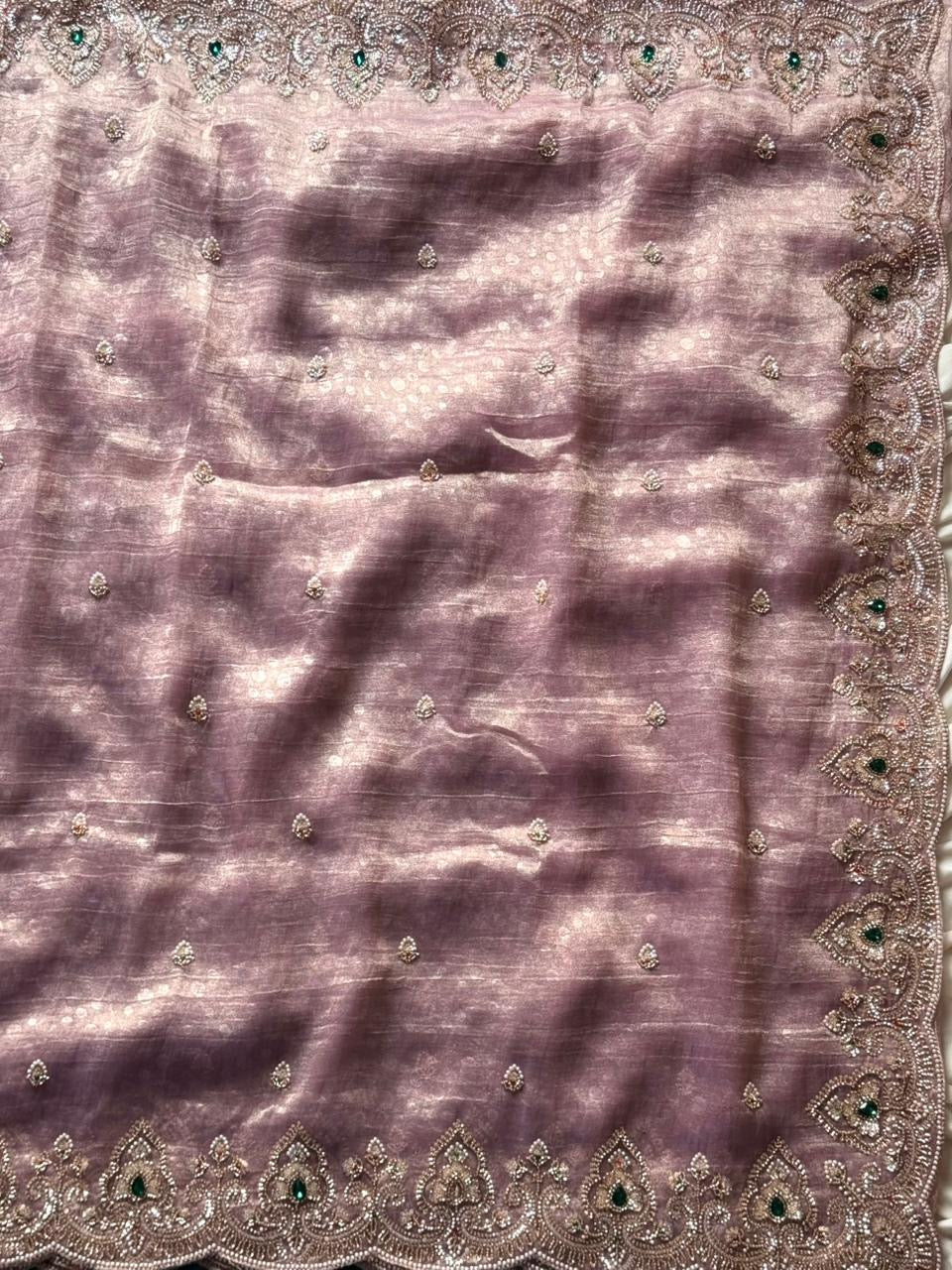 Tissue crepe silk saree