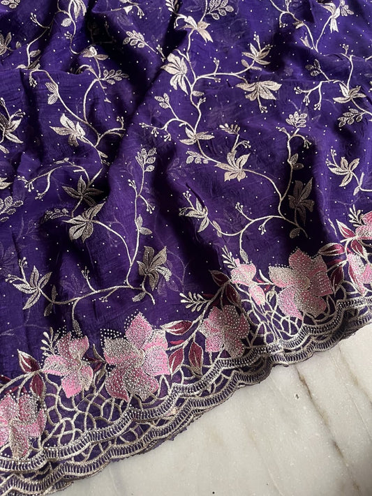 Crush fabric saree