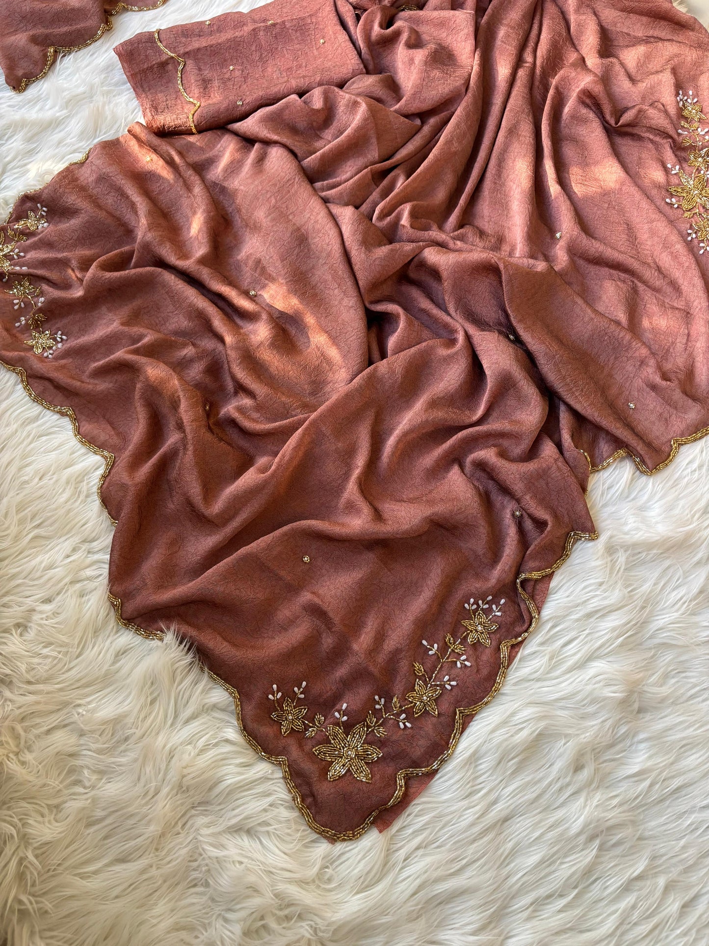 Soft rangoli crush saree fabric