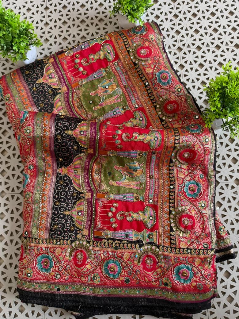 Heavy Pashmina Silk Saree With Zari Weaving Design
