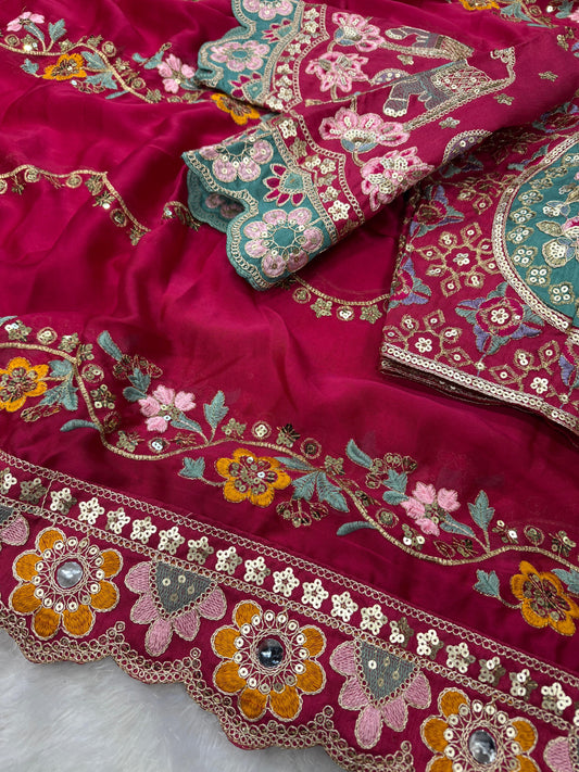 Soft rangoli silk